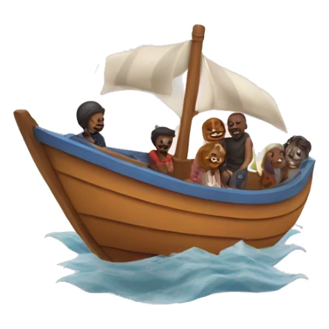 boat with love people sticker