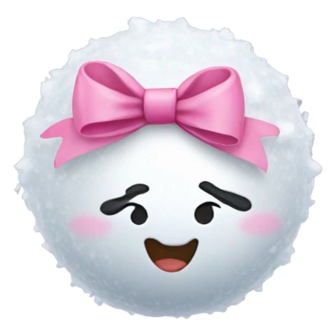 Snowball with a pink bow  sticker