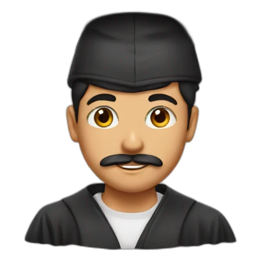 Arabic boy with mustache and graduation cap sticker
