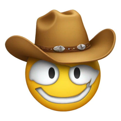 smiley face mewing with cowboy hat sticker