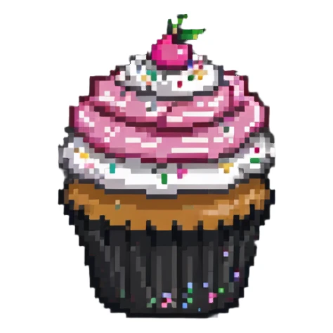 cupcake with pink icing and sprinkles sticker