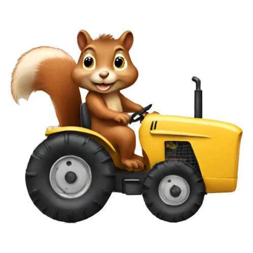 Squirrel riding tractor sticker