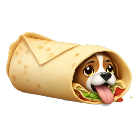 dog eating burrito  sticker