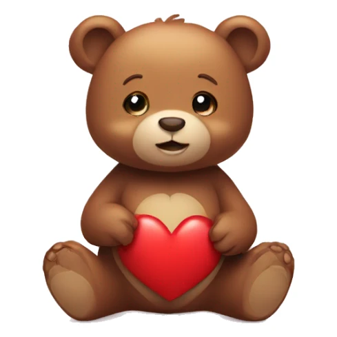 cute little bear with heart  sticker