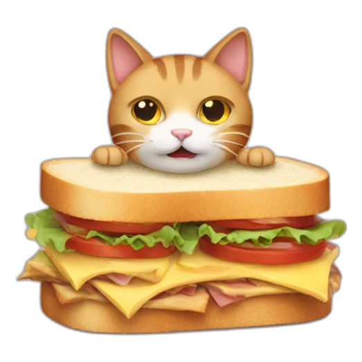 cat eat sandwich sticker