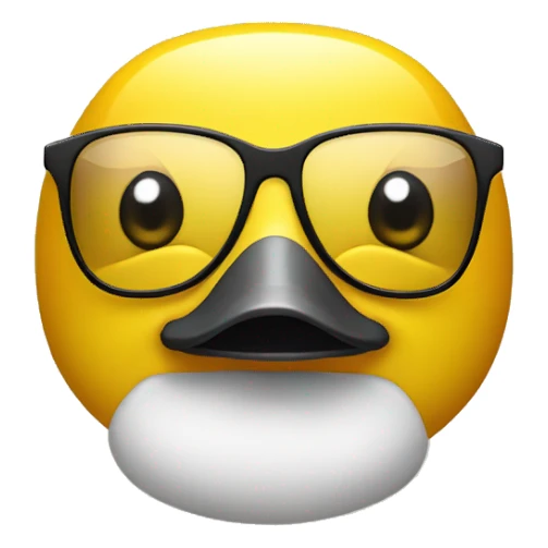 yellow bath duck with gold rectangular glasses sticker