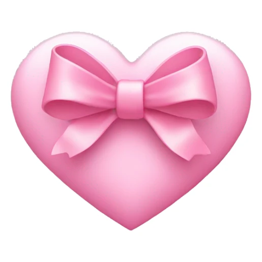 Pink bow over light pink heart sticker