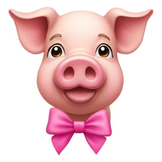 Pig with pink bow on forehead sticker