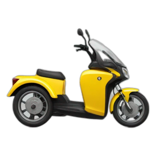 Electric tricycle in yello sticker
