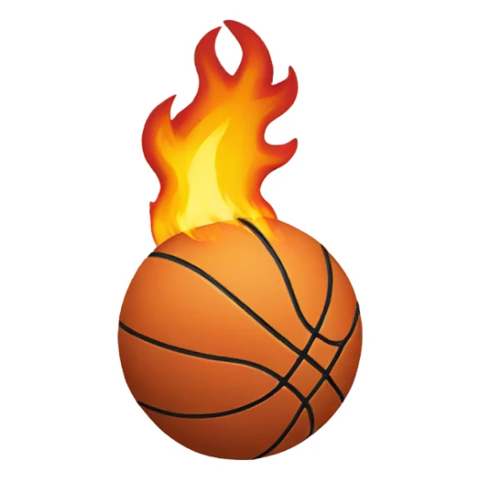 Basketball on fire sticker
