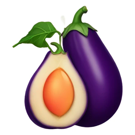 eggplant going into a peach sticker