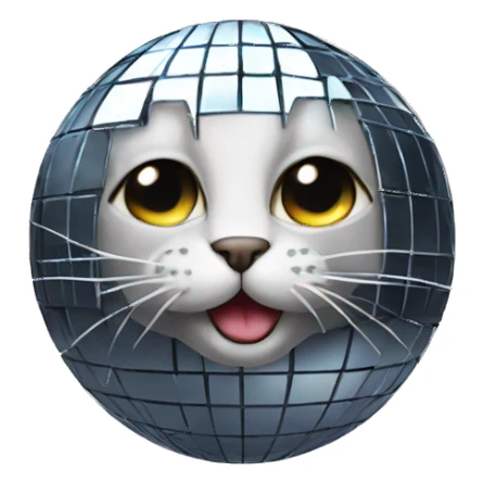 cat disco ball sticker
