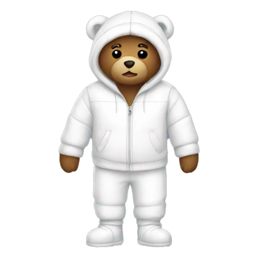 Winter teddy with white outfit sticker