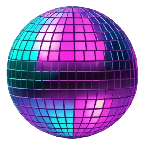 Neon cyberpunk style disco ball sticker