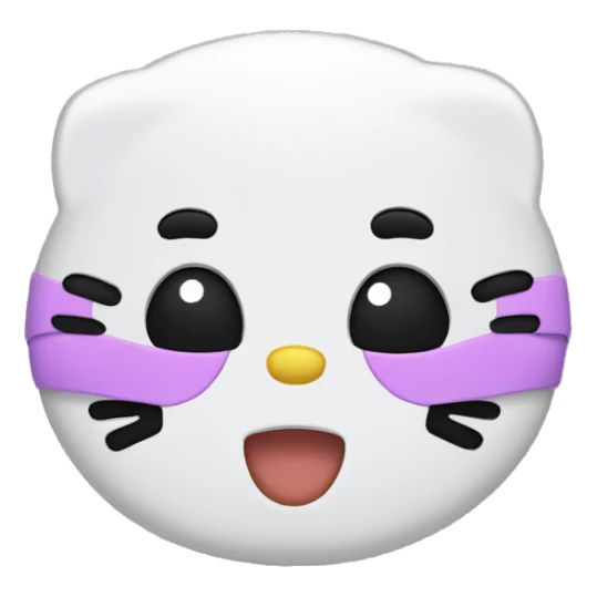 hello kitty face wearing a mask sticker