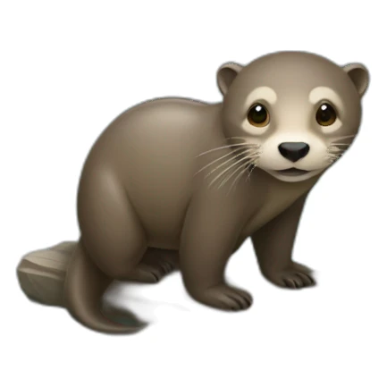 Une loutre sur un éléphant sticker