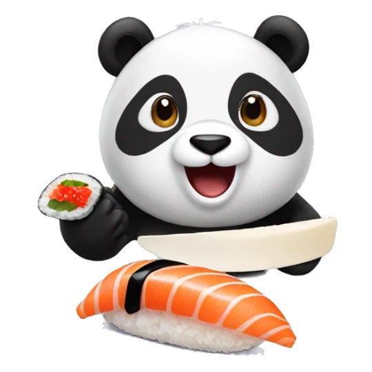 Panda eating nigiri sticker