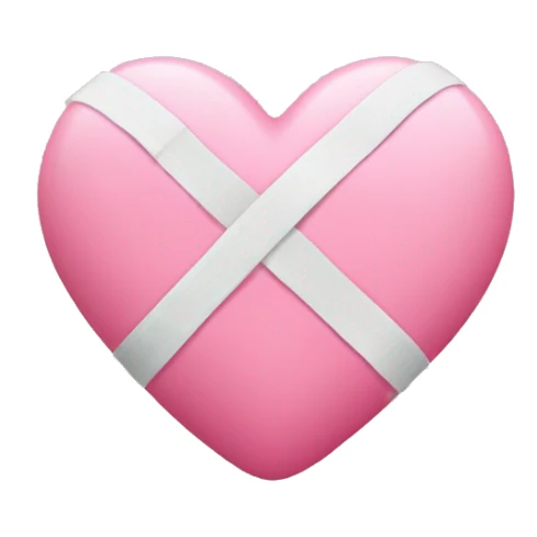 Pink heart with a bandage sticker