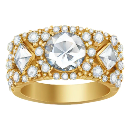 Gold diamond ring sticker