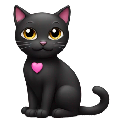 Black cat with pink now sticker