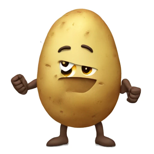 potato with muscular arms sticker