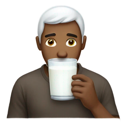 man with milk on face sticker
