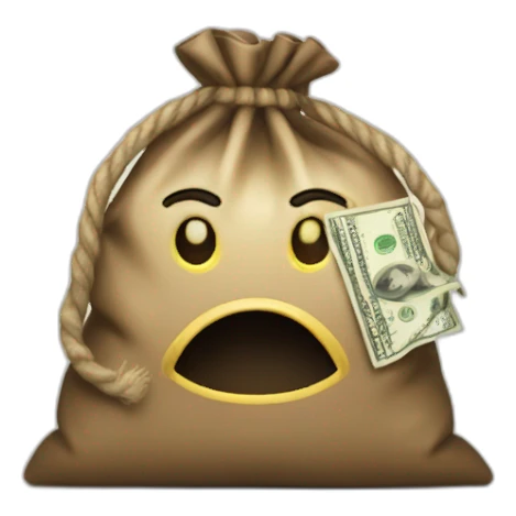 Thief Emoji bag dollars sticker
