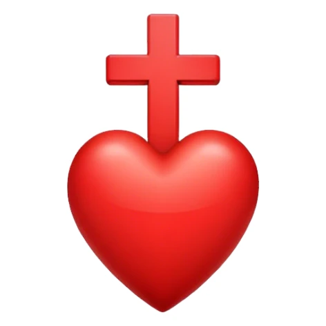 A cross on a heart  sticker