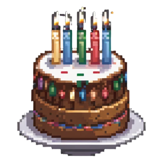 birthday cake with candles sticker