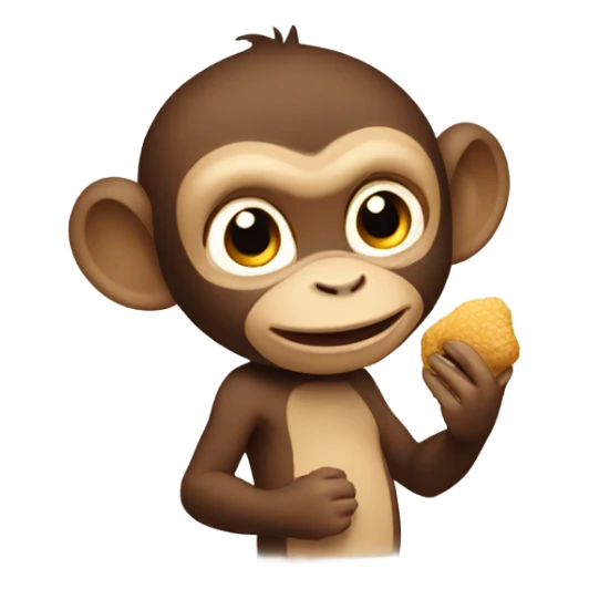 monkey that is eating chicken sticker