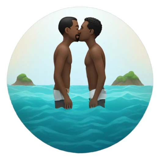 guy kissing guy in the ocean sticker