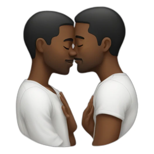 Black men kissing sticker