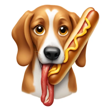 Dog eating hot dog sticker
