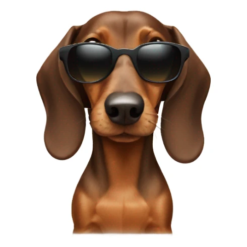 Dachshund with sunglasses on sticker