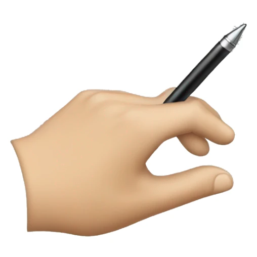 Create a closed Hand with a pen in it sticker