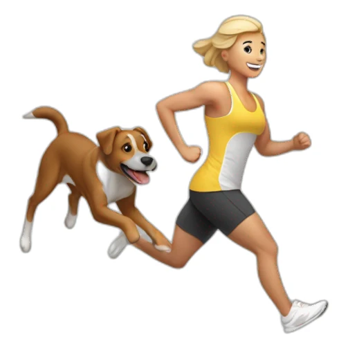 personal trainer running from a dog sticker