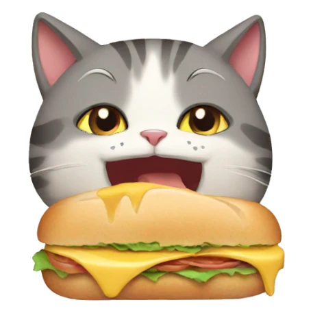 cat eating sandwich sticker