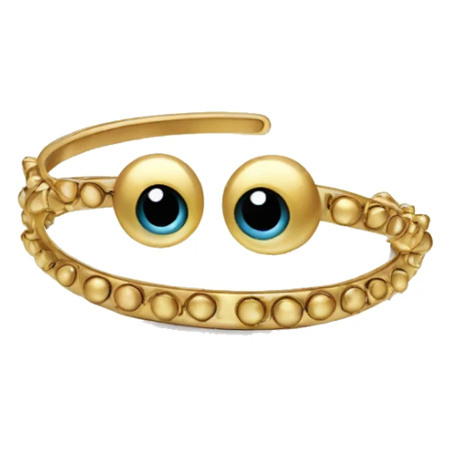 very thin gold bangle ring studded with eyeballs sticker
