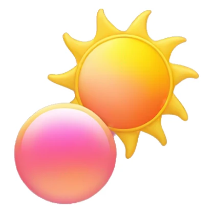 pink orange and yellow colored sun  sticker