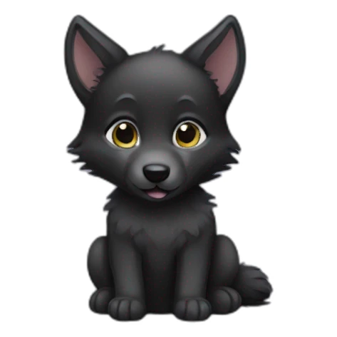 Baby black wolf  sticker