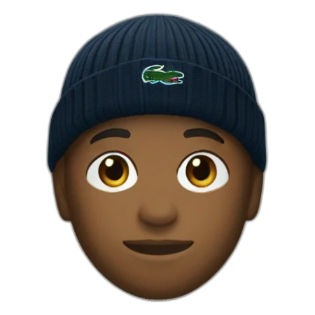 Black boy lacoste beanie with lacoste sticker