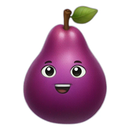 Furry purple pear sticker