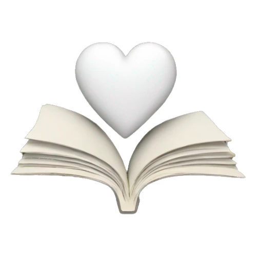 white heart with books inside sticker