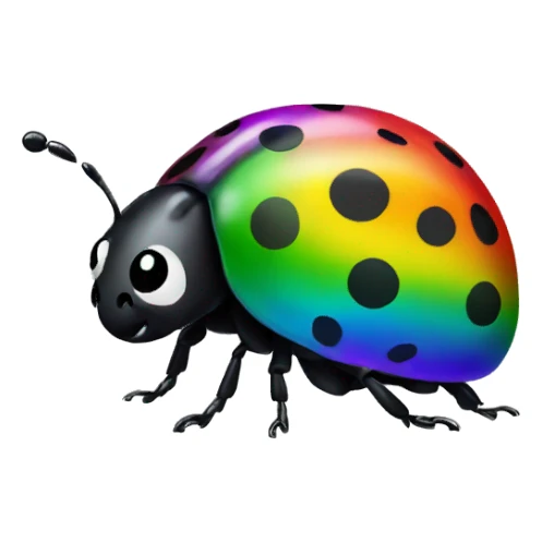 Rainbow ladybug with black dots sticker