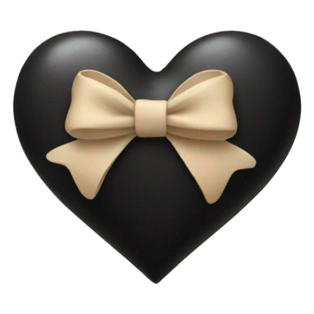 black heart with beige bow sticker