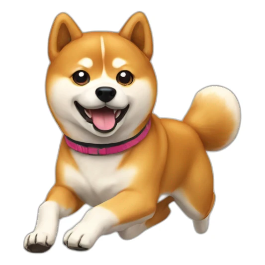running shiba dog sticker
