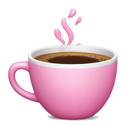 Pink coffee cup sticker