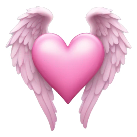 pink angel heart sticker