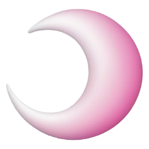 crescent white moon with pink heart sticker