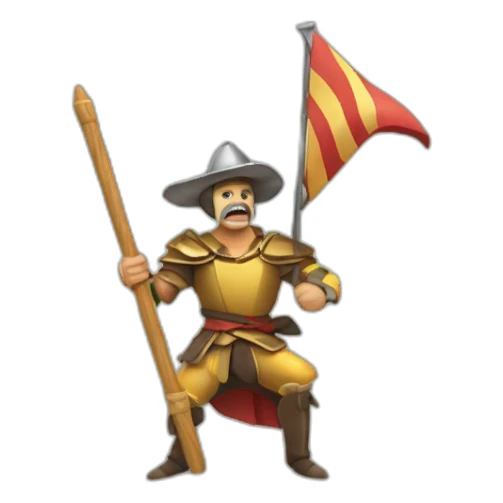 quijote lucha con molino de viento sticker